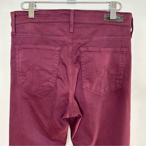 AG Adriano Goldschmied The Farrah High-Rise Skinny Jeans Maroon Size 27 - Picture 5 of 12